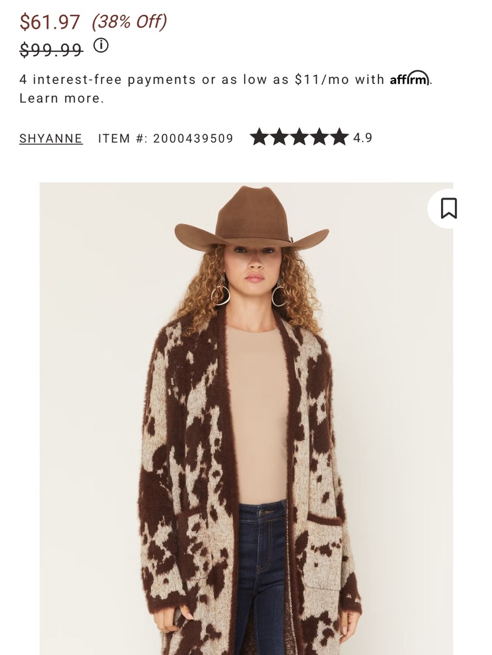 Shaynne Cowprint Cardigan